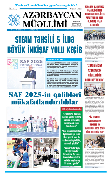 22 noyabr 2025-ci il, №44 (4150) 