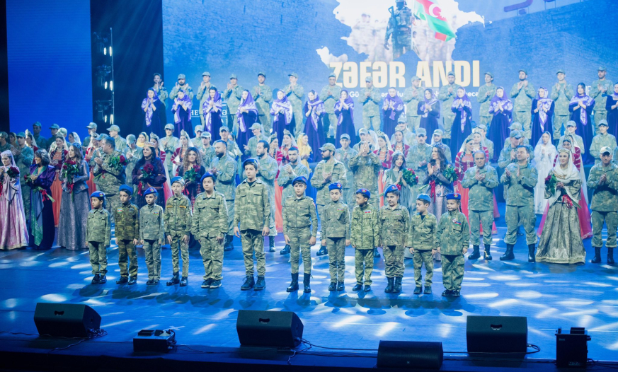 Zəfərimizin 5-ci ildönümünə həsr olunmuş “Zəfər andı” bədii kompozisiyası təqdim edilib