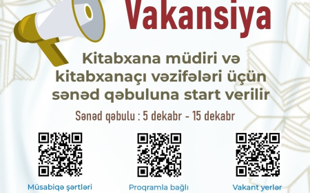 Kitabxana müdiri və kitabxanaçı işləmək istəyənlərin NƏZƏRİNƏ 