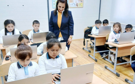 Kəlbəcərdəki ilk məktəbin bütün şagirdləri kompüterlə təmin olunub 