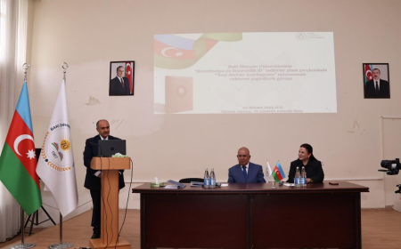 BSU-nun rektoru məktəblilərlə görüş keçirib