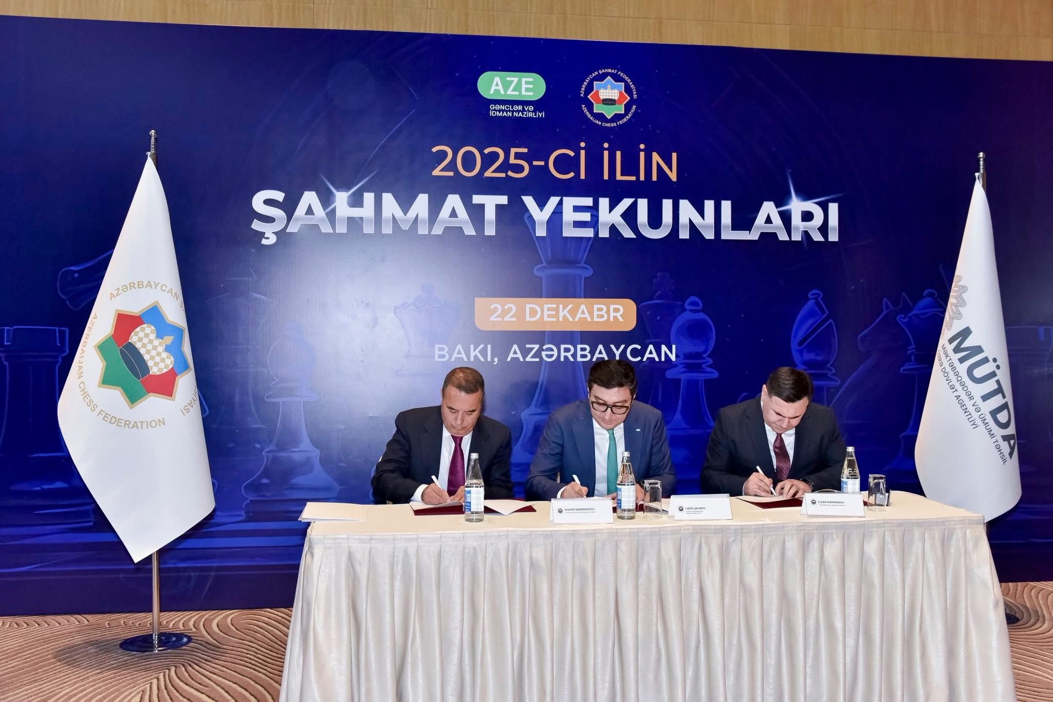 Azərbaycan Şahmat Federasiyası ilə MÜTDA arasında niyyət protokolu rəsmiləşdirilib
