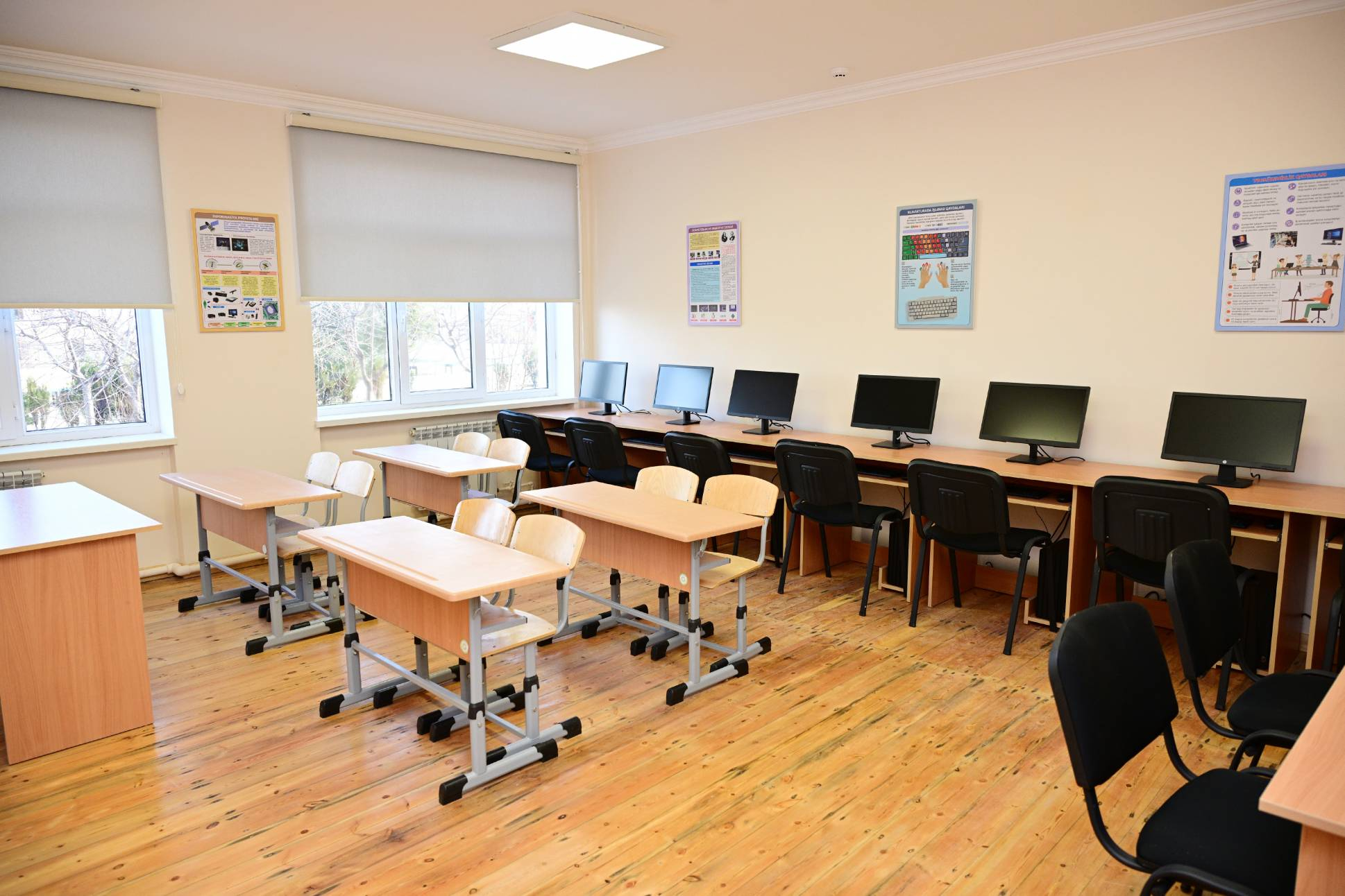 Prezident İlham Əliyev  Kərkicahan qəsəbə 1 nömrəli tam orta məktəbin əsaslı təmirdən sonra açılışında iştirak edib