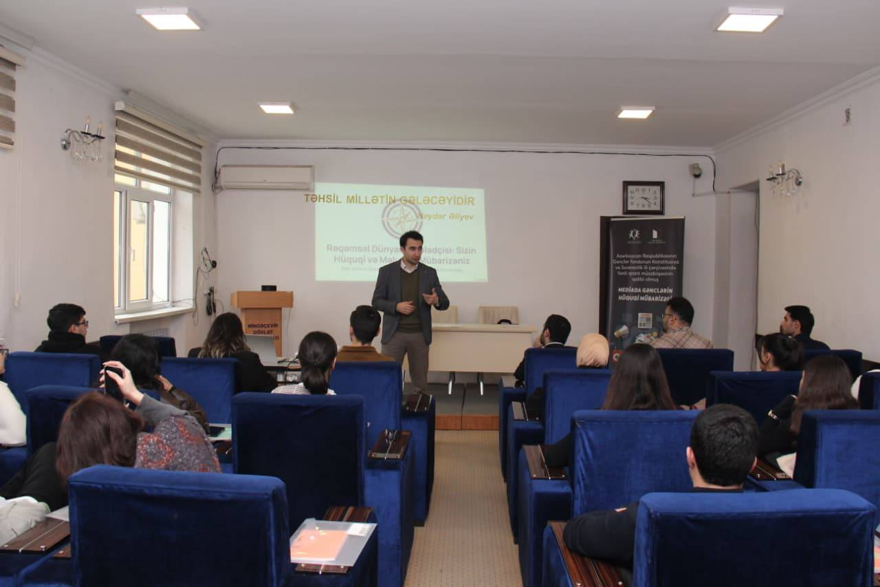 “Mediada Gənclərin Hüquqi Mübarizəsi” layihəsi çərçivəsində təlim keçirilib