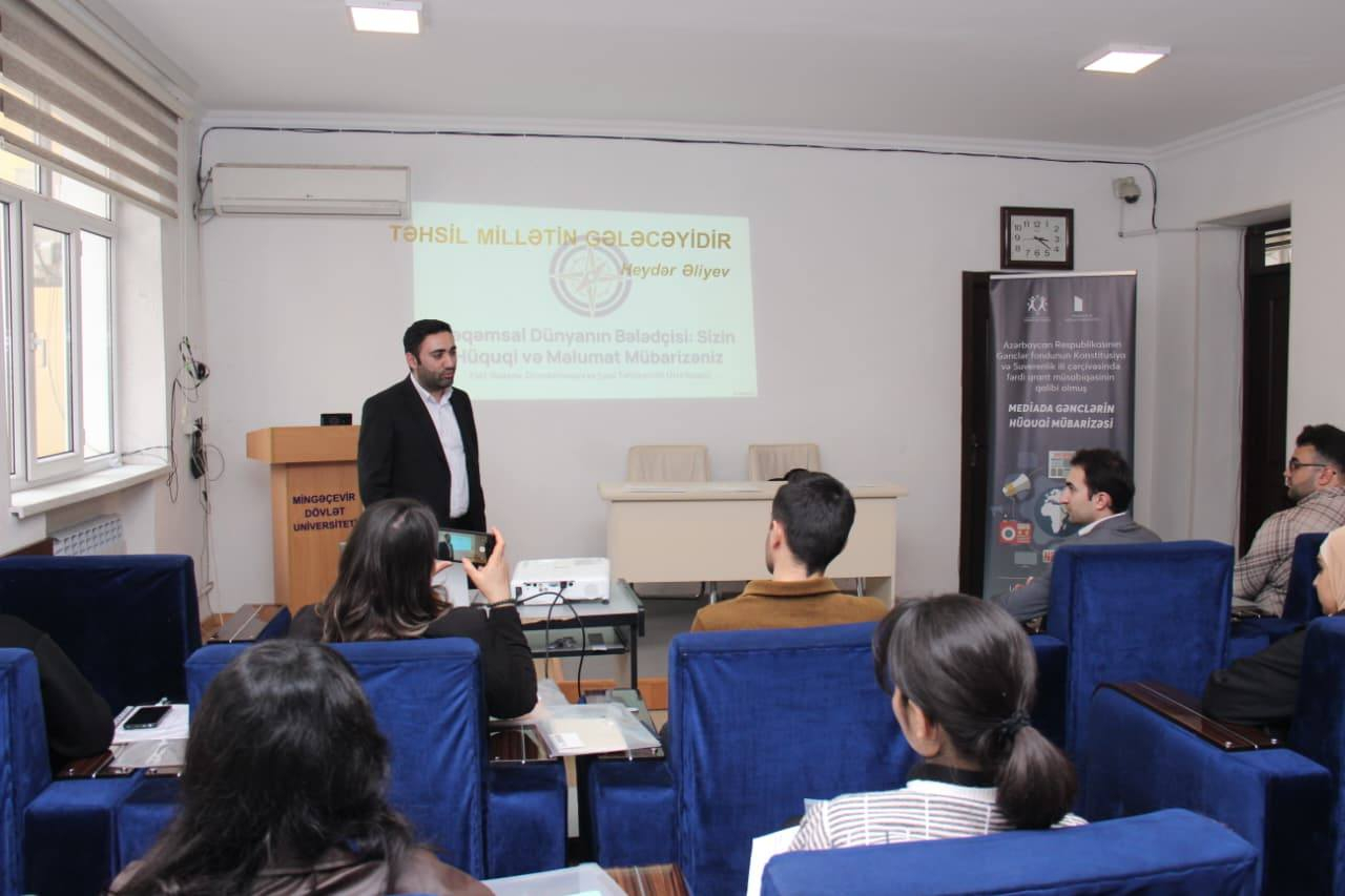 “Mediada Gənclərin Hüquqi Mübarizəsi” layihəsi çərçivəsində təlim keçirilib