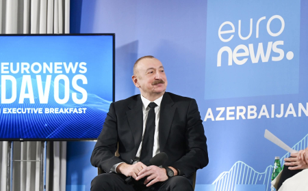 Prezident İlham Əliyev Davosda “Euronews” televiziyasına müsahibə verib