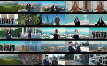 Müəllim və tələbələri yeni bədii interpretasiyada "Azərbaycan" ifa etdilər