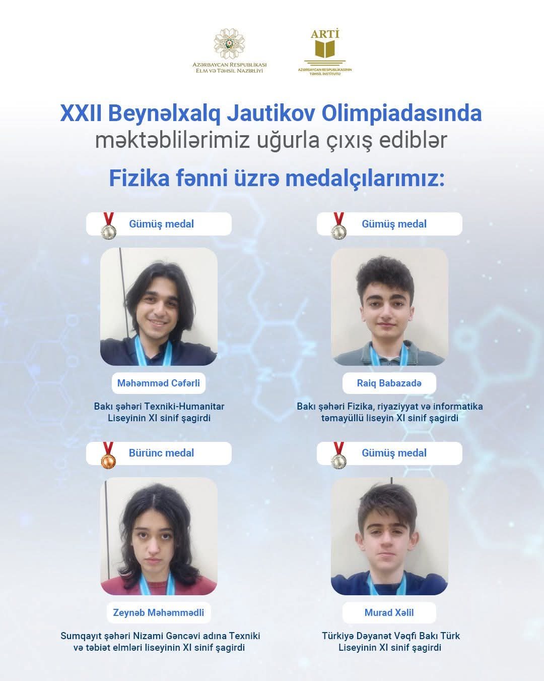 Məktəblilərimiz beynəlxalq olimpiadada uğurla çıxış ediblər