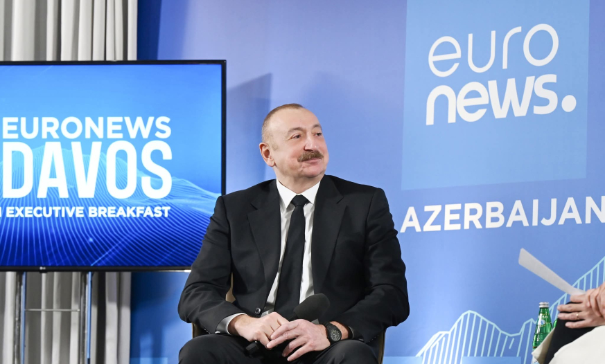 Prezident İlham Əliyev Davosda “Euronews” televiziyasına müsahibə verib