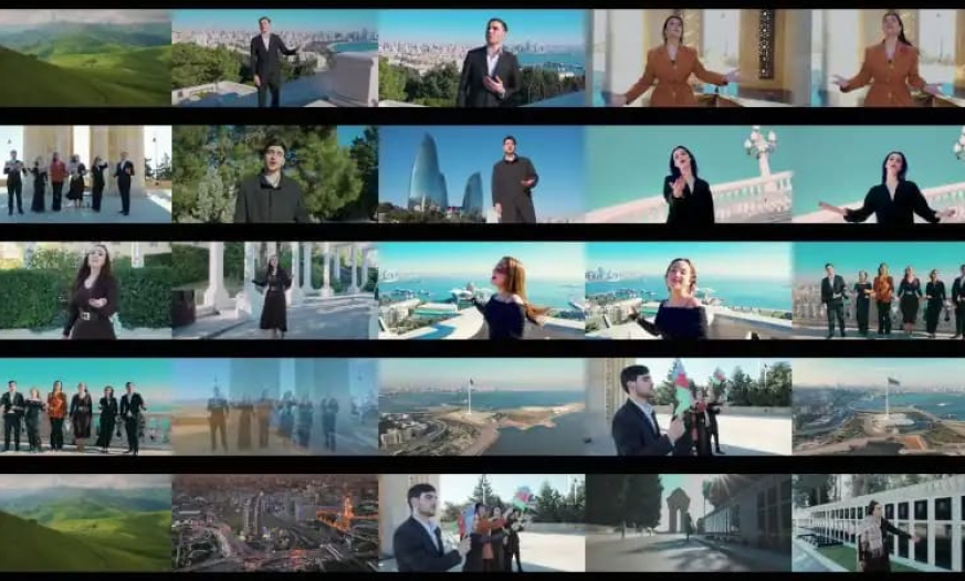 Müəllim və tələbələri yeni bədii interpretasiyada "Azərbaycan" ifa etdilər