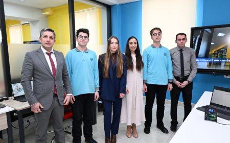 Leyla Əliyeva və Alena Əliyeva Gəncədə STEAM mərkəzində və 37 nömrəli tam orta məktəbdə olublar