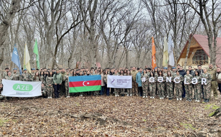 Qəbələ Dövlət Peşə Təhsil Mərkəzinin tələbələri düşərgədə iştirak edirlər 