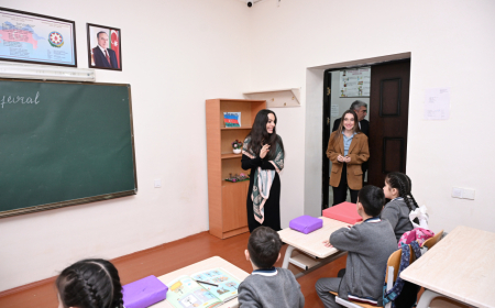 Leyla Əliyeva və Alena Əliyeva Qubada internat tipli ümumtəhsil məktəbini və STEAM mərkəzini ziyarət ediblər 