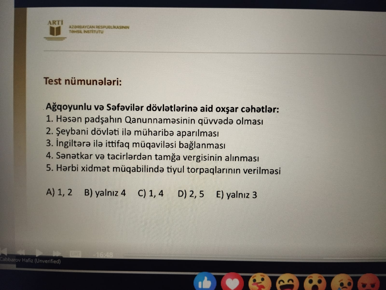Sertifikasiyaya hazırlaşan tarix müəllimləri üçün