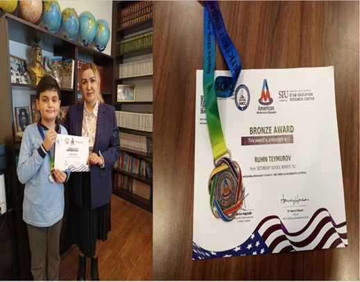 IV sinif şagirdi bürünc medal qazanıb