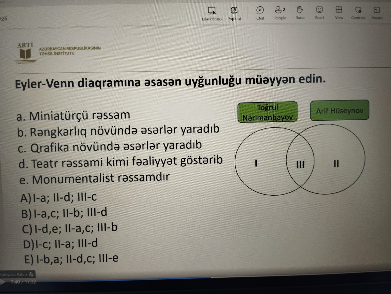 Sertifikasiyada təsviri incəsənətdən suallar belə olacaq