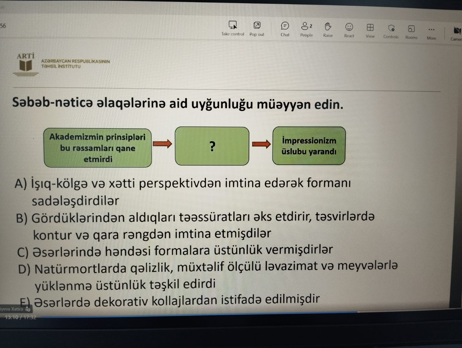 Sertifikasiyada təsviri incəsənətdən suallar belə olacaq