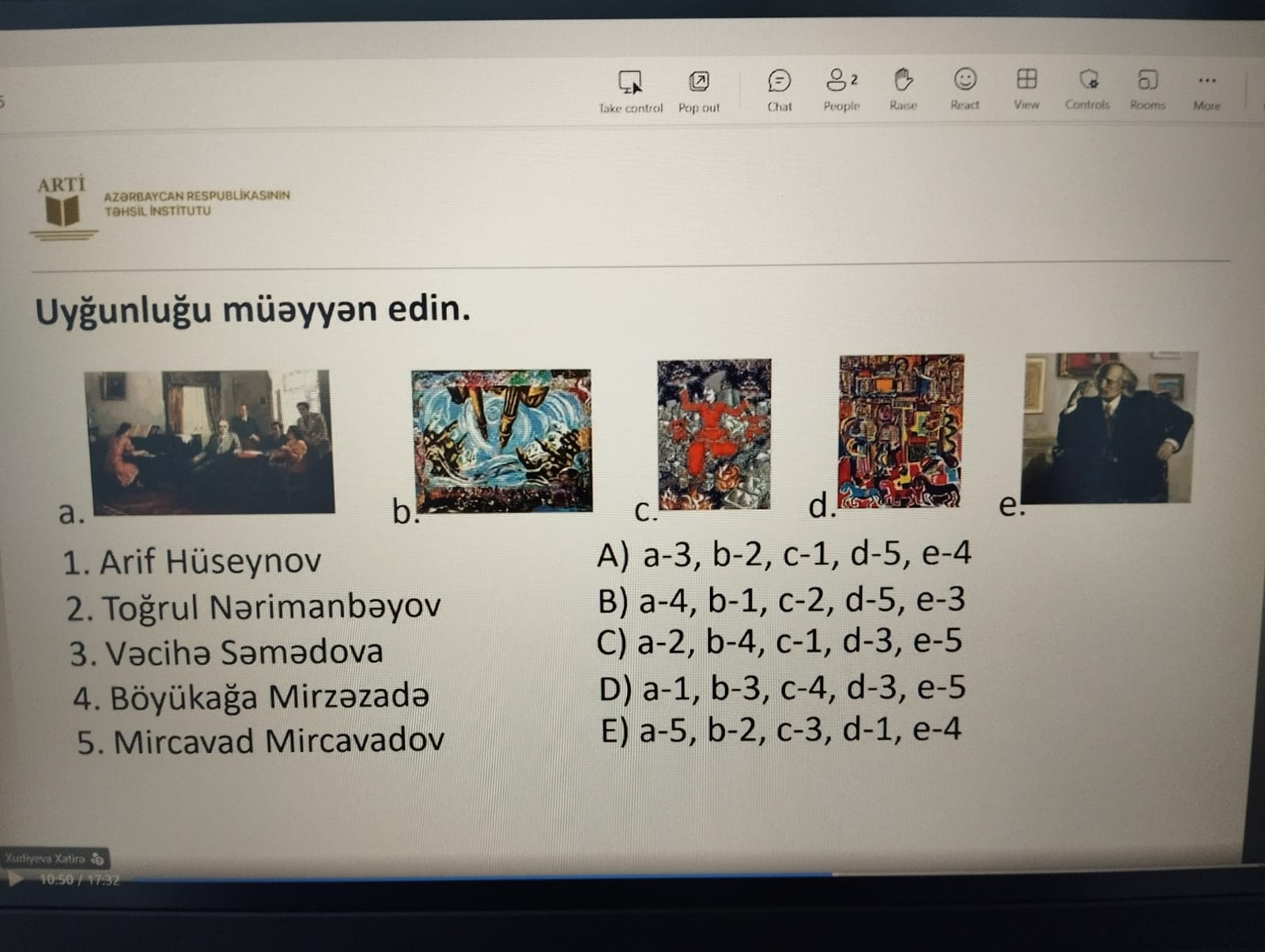 Sertifikasiyada təsviri incəsənətdən suallar belə olacaq