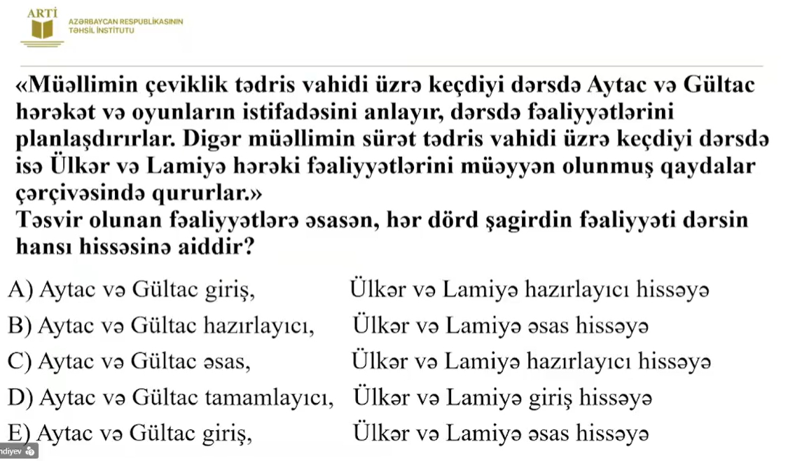 Fiziki tərbiyə üzrə sertifikatlaşdırma imtahanında bu suallar düşəcək