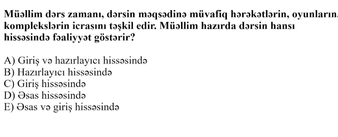 Fiziki tərbiyə üzrə sertifikatlaşdırma imtahanında bu suallar düşəcək