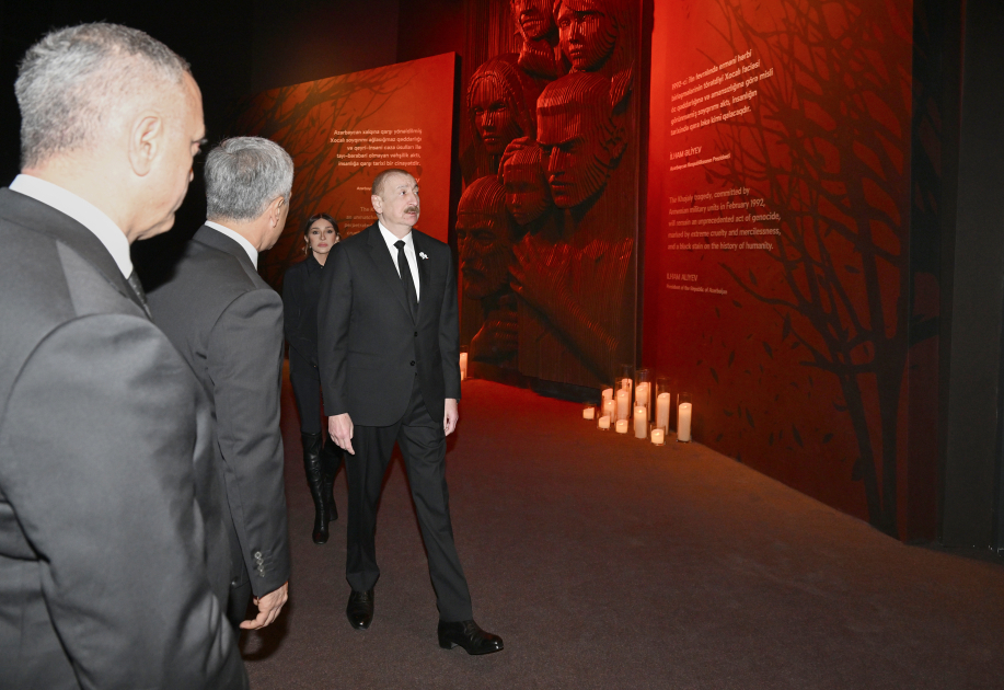Prezident İlham Əliyev Xocalı Soyqırımı Memorialının açılışında iştirak edib