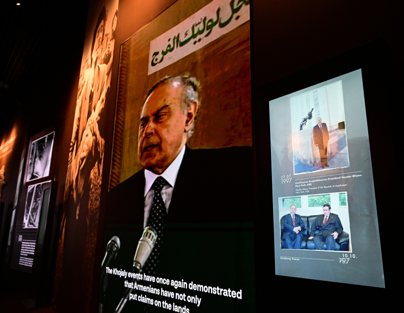 Prezident İlham Əliyev Xocalı Soyqırımı Memorialının açılışında iştirak edib