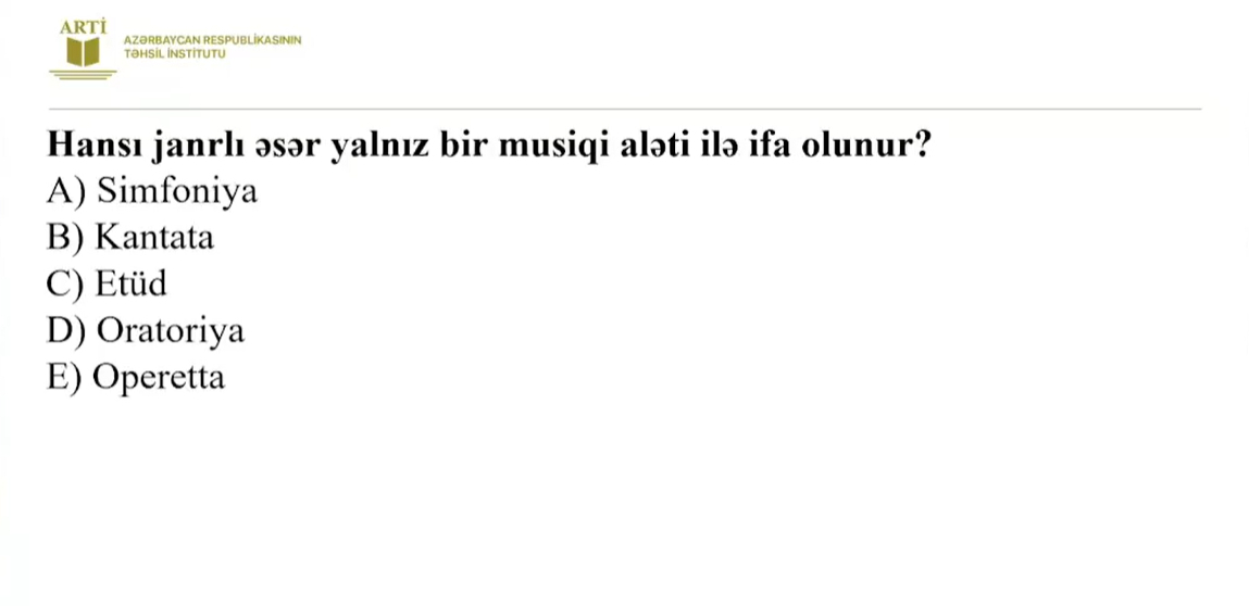 Musiqi fənni üzrə sertifikasiya test nümunələri təqdim edilib