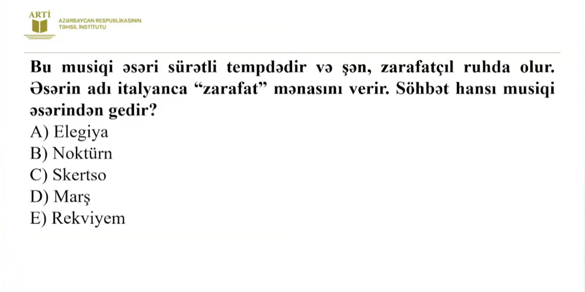 Musiqi fənni üzrə sertifikasiya test nümunələri təqdim edilib