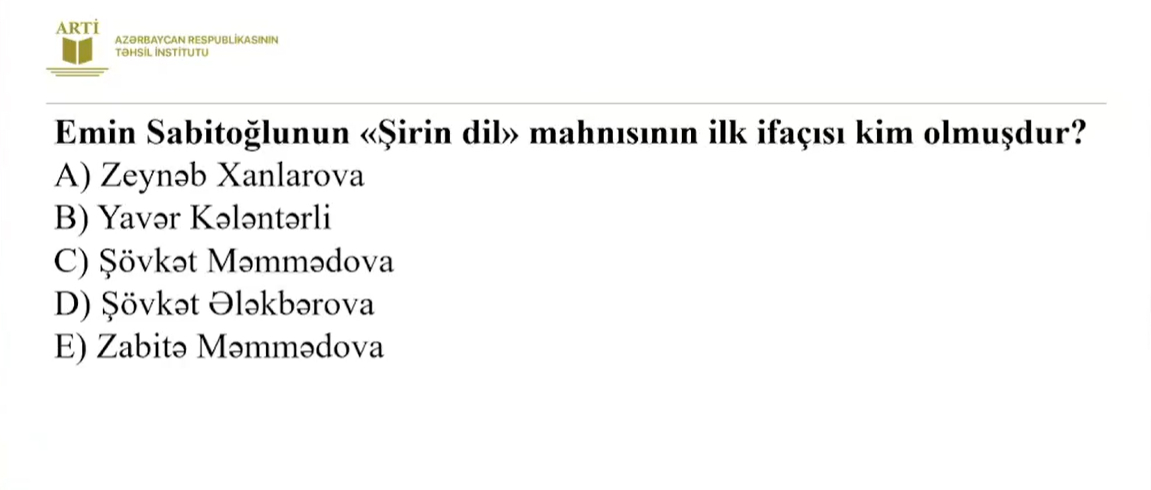 Musiqi fənni üzrə sertifikasiya test nümunələri təqdim edilib