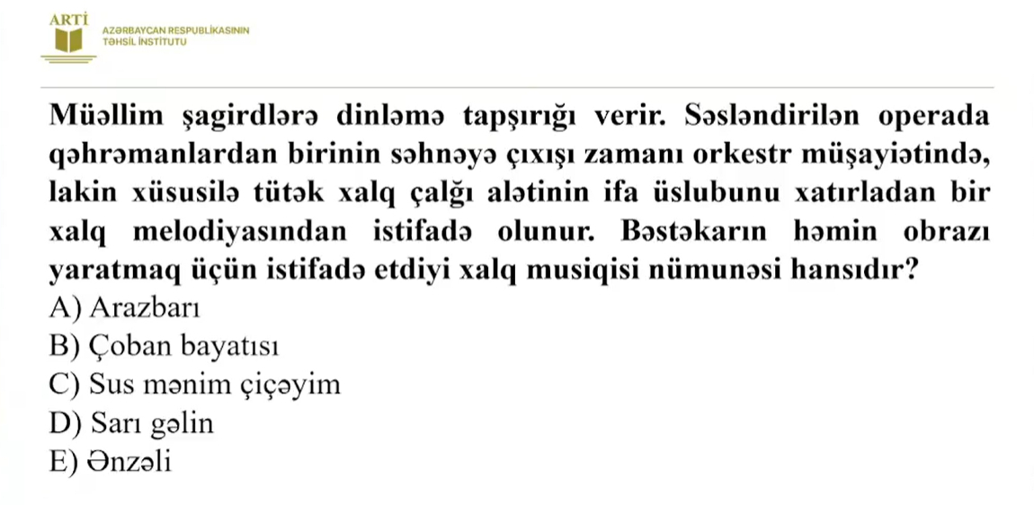 Musiqi fənni üzrə sertifikasiya test nümunələri təqdim edilib