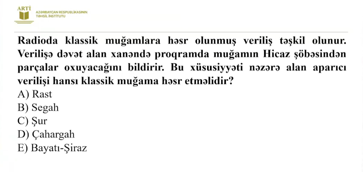 Musiqi fənni üzrə sertifikasiya test nümunələri təqdim edilib