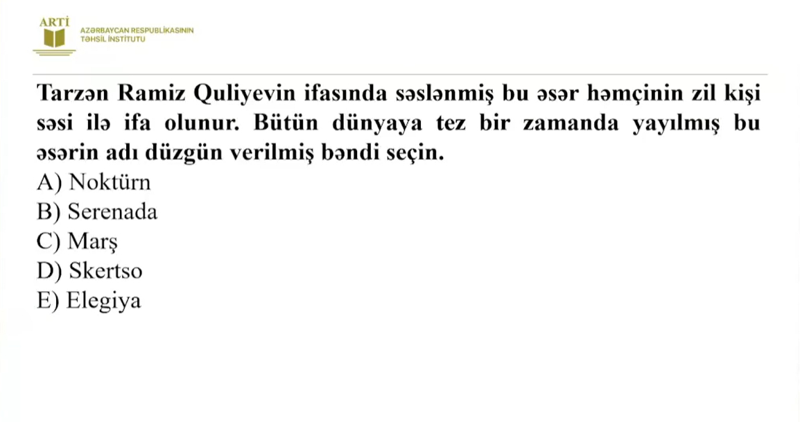 Musiqi fənni üzrə sertifikasiya test nümunələri təqdim edilib