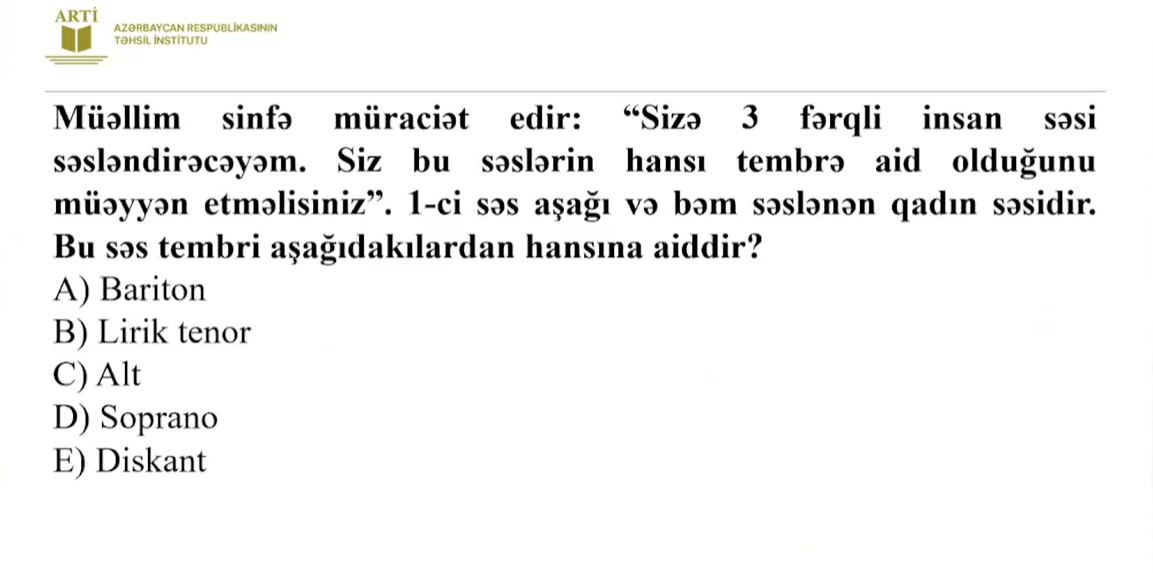 Musiqi fənni üzrə sertifikasiya test nümunələri təqdim edilib