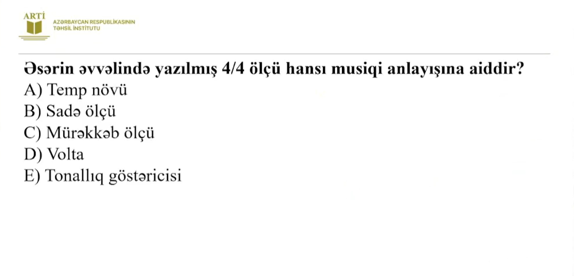Musiqi fənni üzrə sertifikasiya test nümunələri təqdim edilib