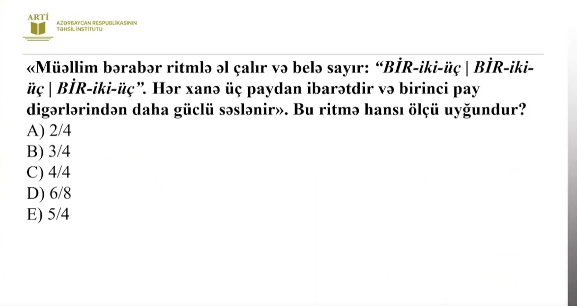 Musiqi fənni üzrə sertifikasiya test nümunələri təqdim edilib