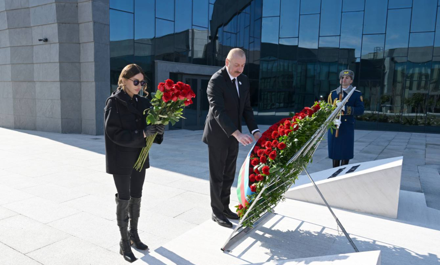 Prezident İlham Əliyev Xocalı Soyqırımı Memorialının açılışında iştirak edib