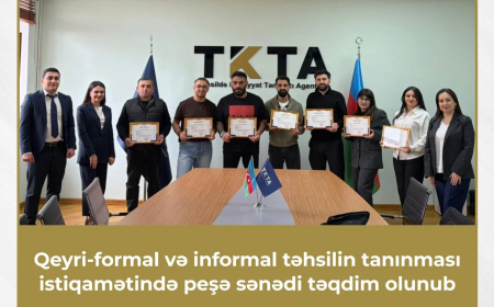 Qeyri-formal və informal təhsilin tanınması istiqamətində peşə sənədi təqdim olunub