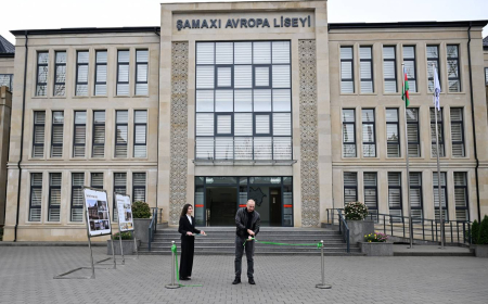 İlham Əliyev Şamaxı Avropa liseyinin yeni binasının açılışında iştirak edib