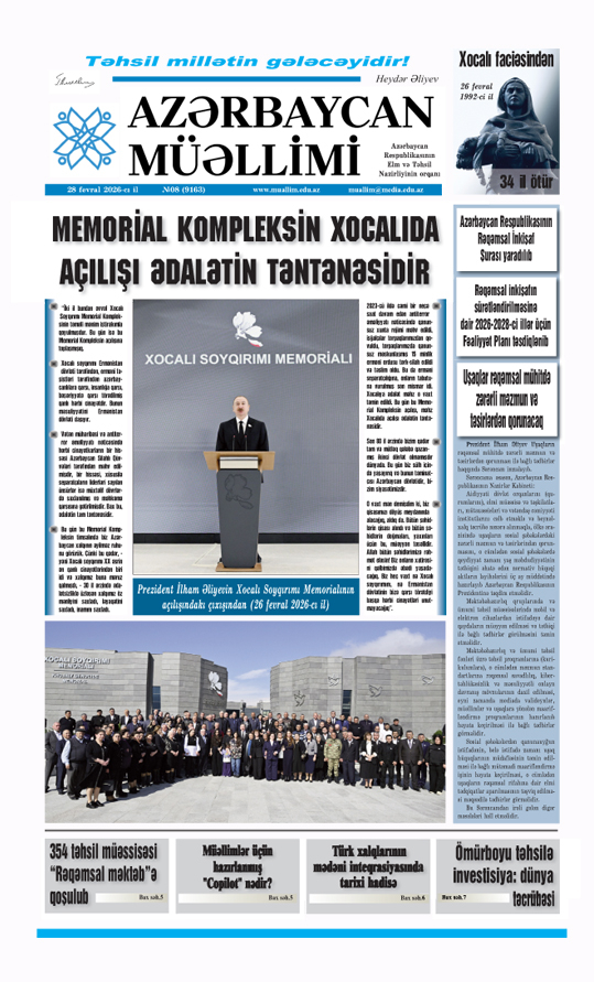 28 fevral 2026-cı il №8 (9163)