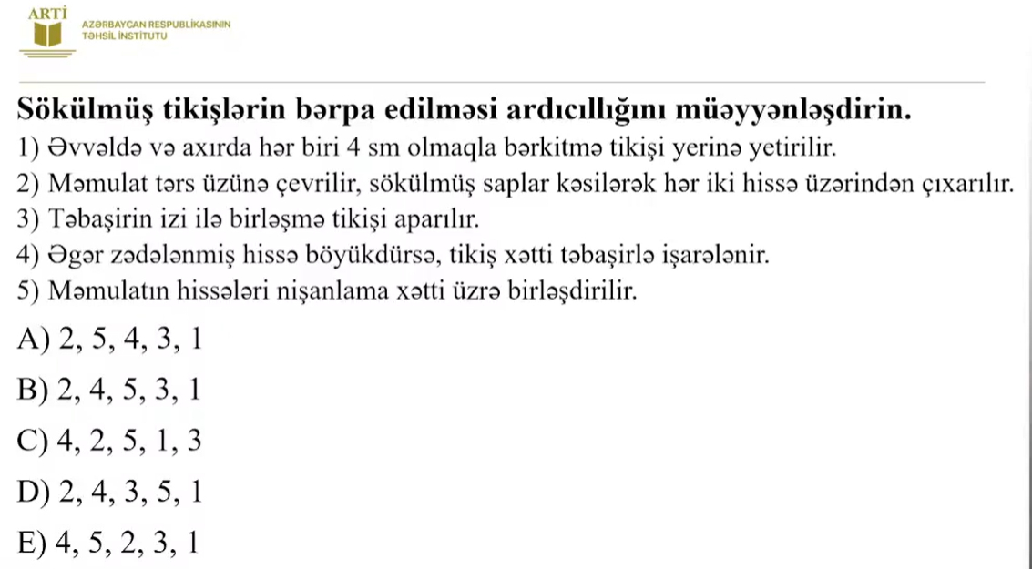 Texnologiya üzrə sertifikasiya test nümunələri təqdim edilib