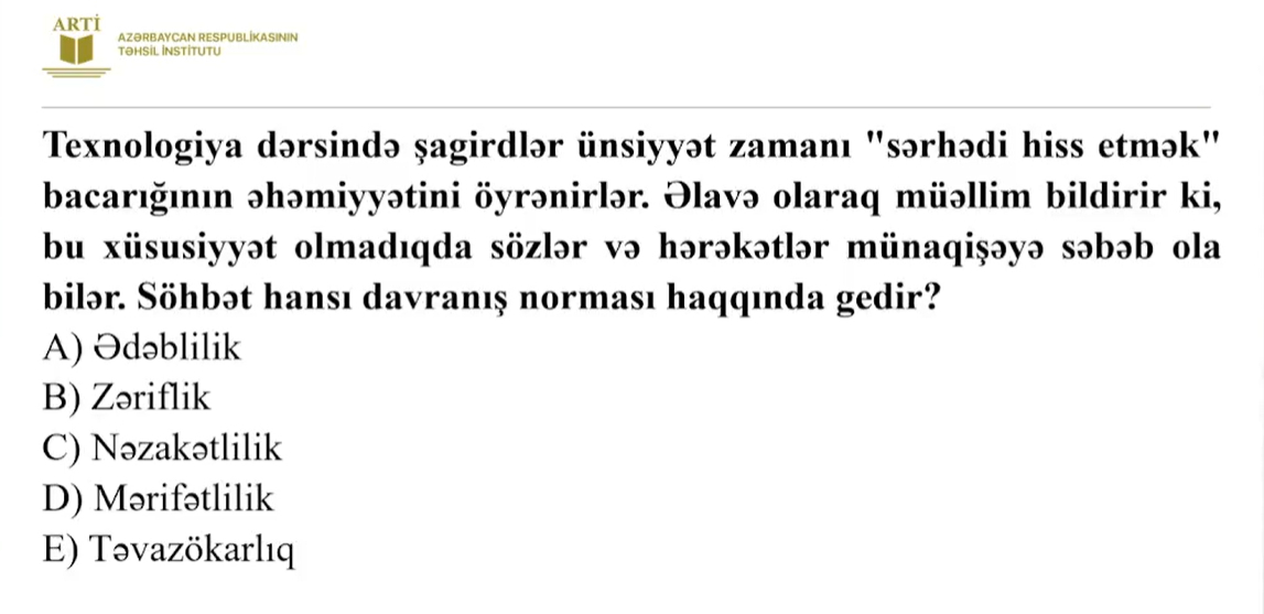 Texnologiya üzrə sertifikasiya test nümunələri təqdim edilib