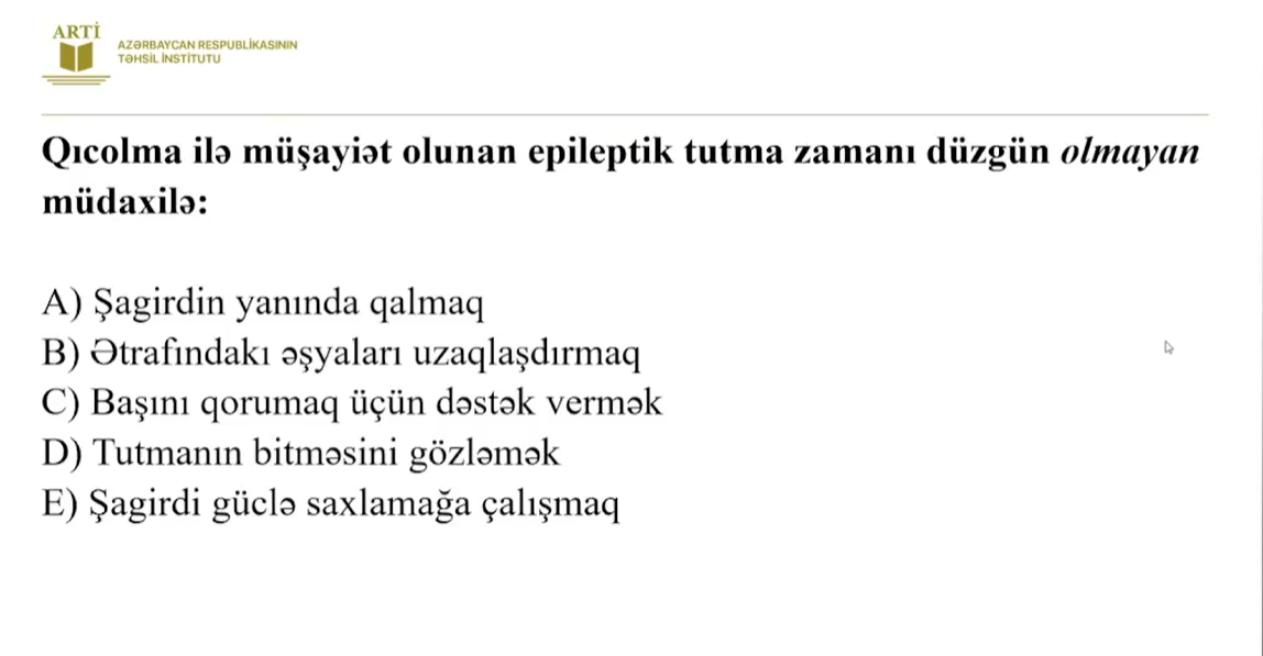 Fiziki tərbiyə fənni üzə sertifikasiyaya hazırlaşanların