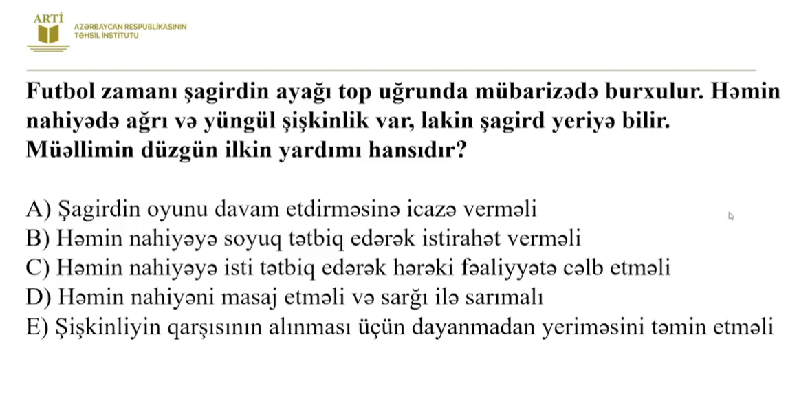 Fiziki tərbiyə fənni üzə sertifikasiyaya hazırlaşanların