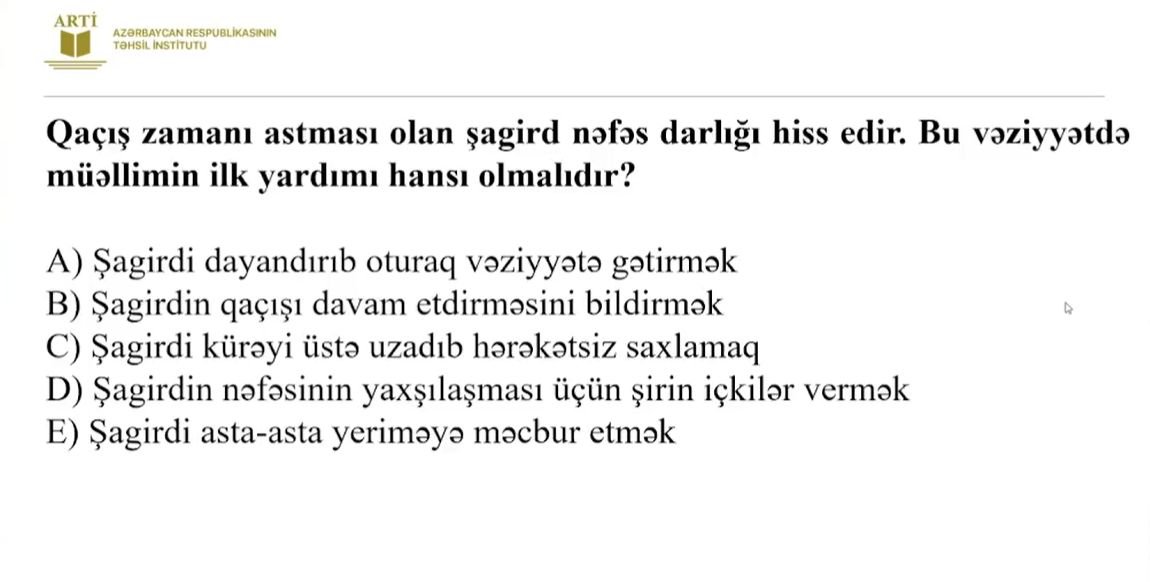 Fiziki tərbiyə fənni üzə sertifikasiyaya hazırlaşanların
