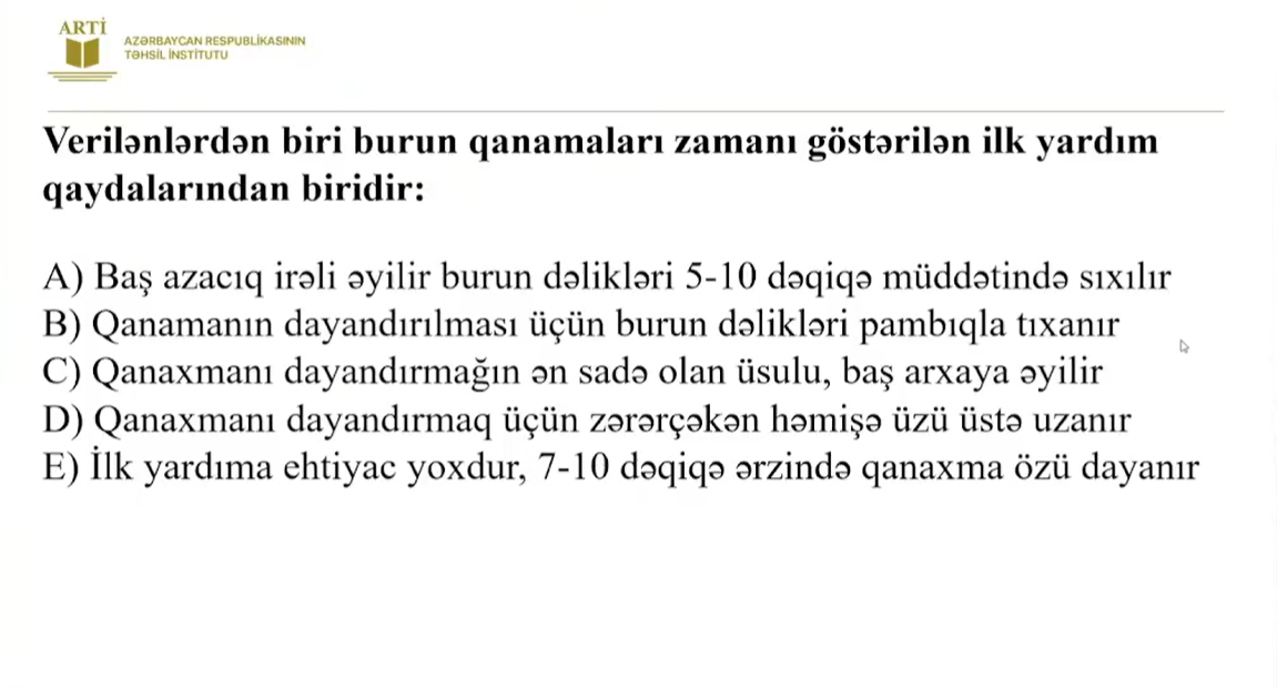 Fiziki tərbiyə fənni üzə sertifikasiyaya hazırlaşanların