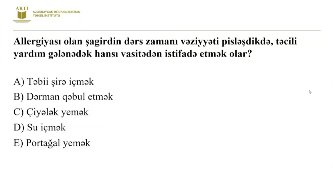 Fiziki tərbiyə fənni üzə sertifikasiyaya hazırlaşanların