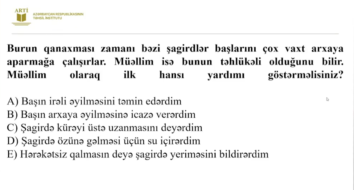 Fiziki tərbiyə fənni üzə sertifikasiyaya hazırlaşanların