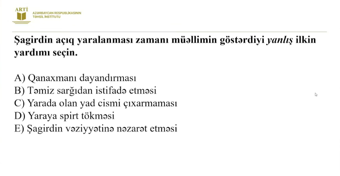 Fiziki tərbiyə fənni üzə sertifikasiyaya hazırlaşanların