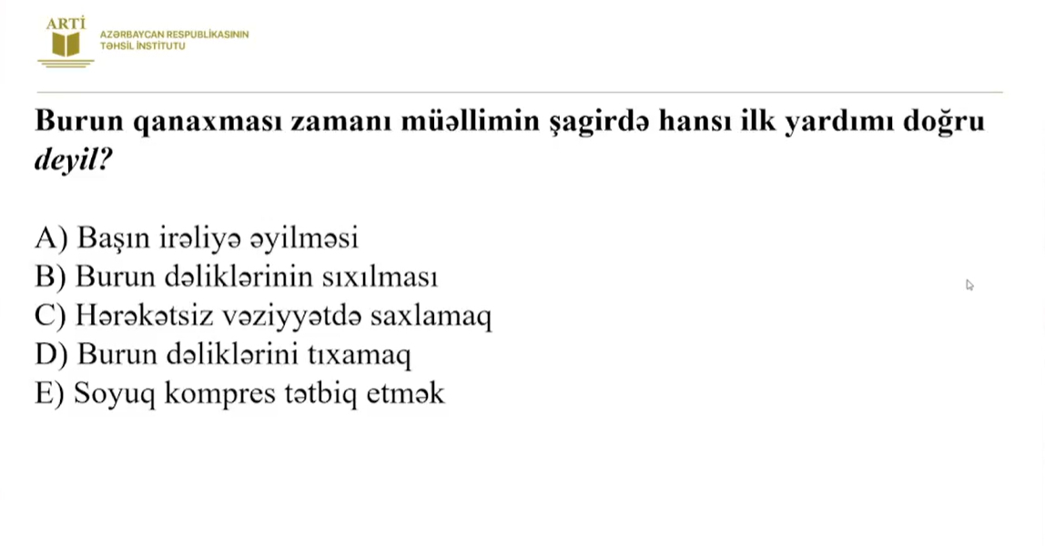 Fiziki tərbiyə fənni üzə sertifikasiyaya hazırlaşanların