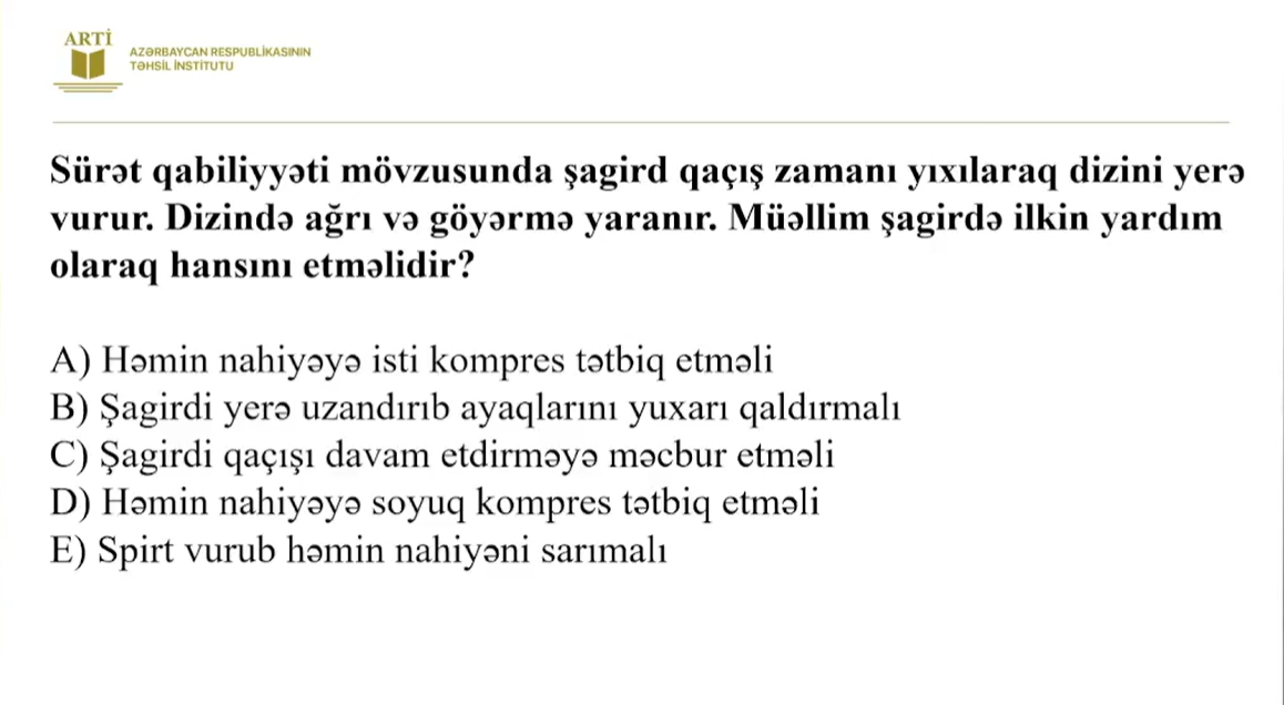 Fiziki tərbiyə fənni üzə sertifikasiyaya hazırlaşanların